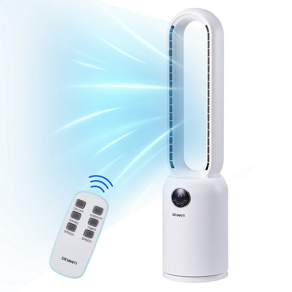 Devanti 2in1 Bladeless Fan Air Purification W/ Remote 88cm
